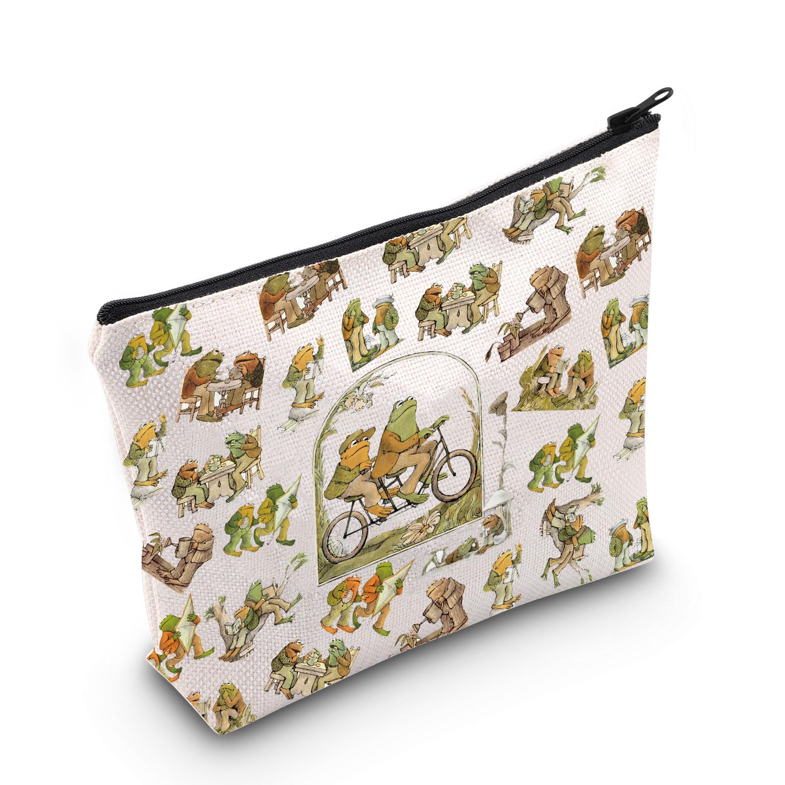 WZMPA Funny Frog Cosmetic Bag Frog Fans Gift Humor Frog Character Makeup Zipper Pouch Bag Frog Merchandise, Frog & Toad, Fit — image 1