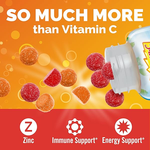 EMERGEN-C 750MG VITAMIN C GUMMIES FOR ADULTS, IMMUNITY GUMMIES WITH B VITAMINS, GLUTEN FREE, ORANGE, TANGERINE AND RASPBERRY FLAVORS, 45 COUNT (PACK OF 1)