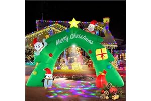 InfleasJoiy 16FT Christmas Tree Arch Inflatable Christmas Decoration with LED Lights and Kaleidoscope Lights for Holiday Celebration Decorations on Yard, Lawn and Patio