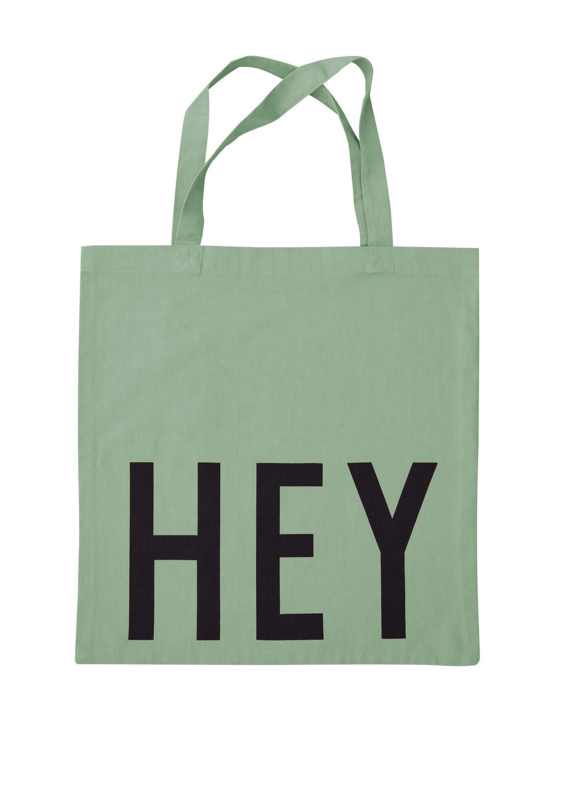Design Letters Favourite Tote Bag Hey Green - 100% Organic Cotton Shoulder Bag for Women, Oeko-tex Certified, Reusable Tote Shopper Bag for Women Available in Fashionable Colors