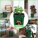 Ohiyoo 5 Pack 10 Gallon Potato Grow Bags with Window, Handles, Felt Nonwoven view 8