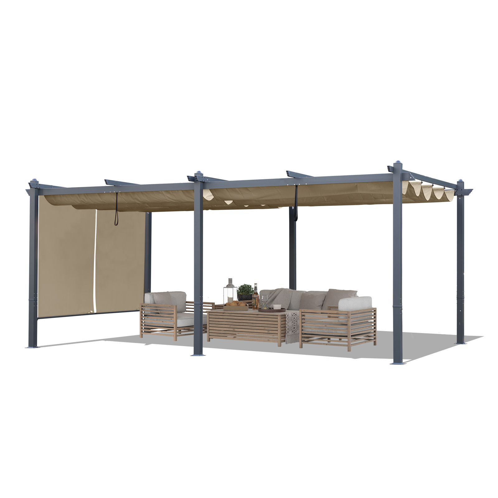 BPS 12x14 Aluminum Pergola Review: Retractable Canopy & Roller Shade for Patios image 22