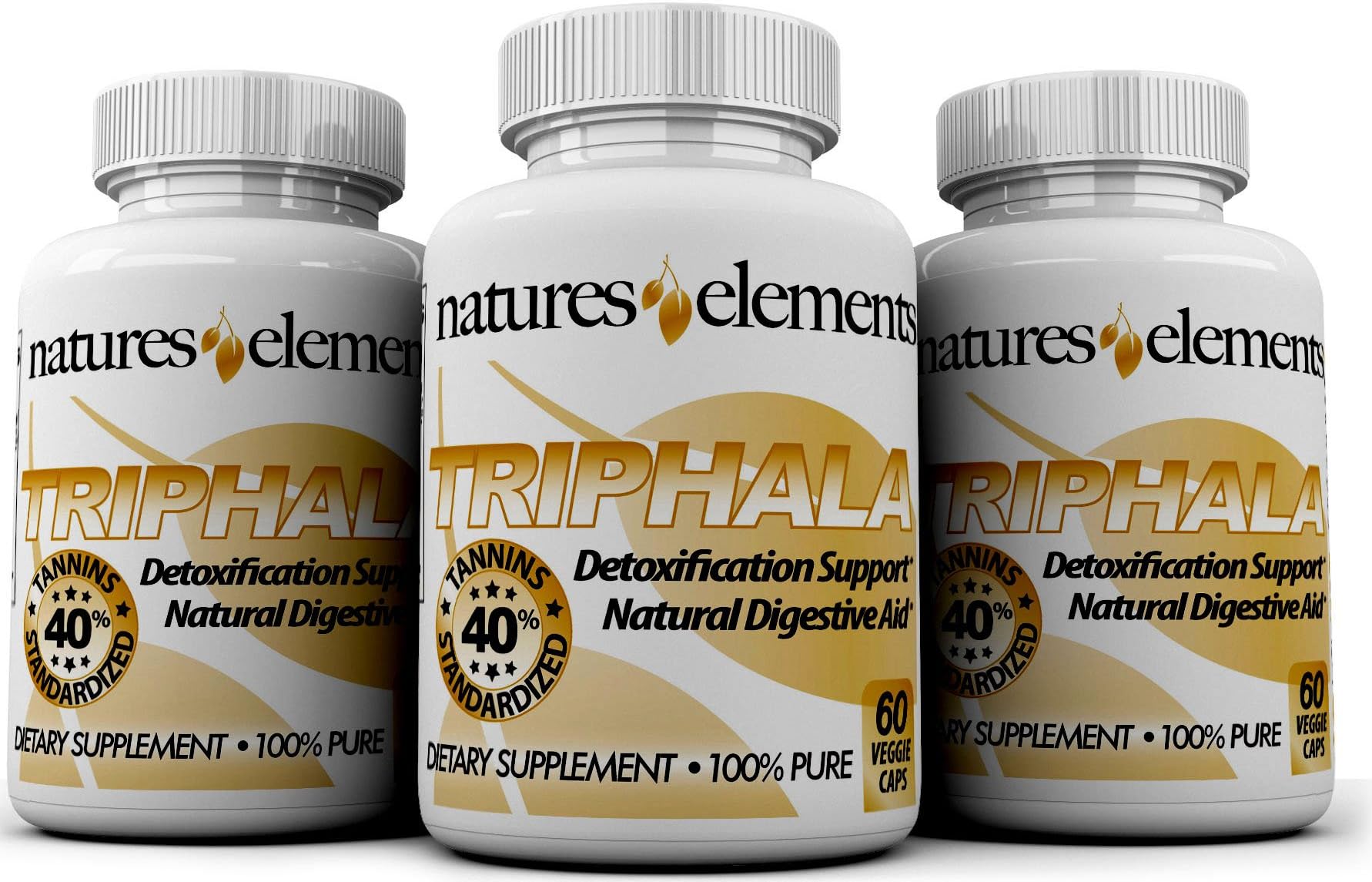 Natures Elements Triphala - Pack of 3 - Premium Vegetarian Triphala Capsules - GI Tract Wellness - Standardized Extract - 1000mg Serving