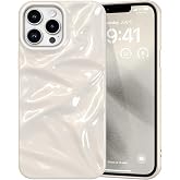 ZCDAYE Glossy Water Ripple Case for iPhone 15 Pro Max, White | 3D Glossy Water Ripple, Wave Shape, Durable, Lightweight, Slim Fit, Shock-Absorbent, Cute and Stylish, Chic