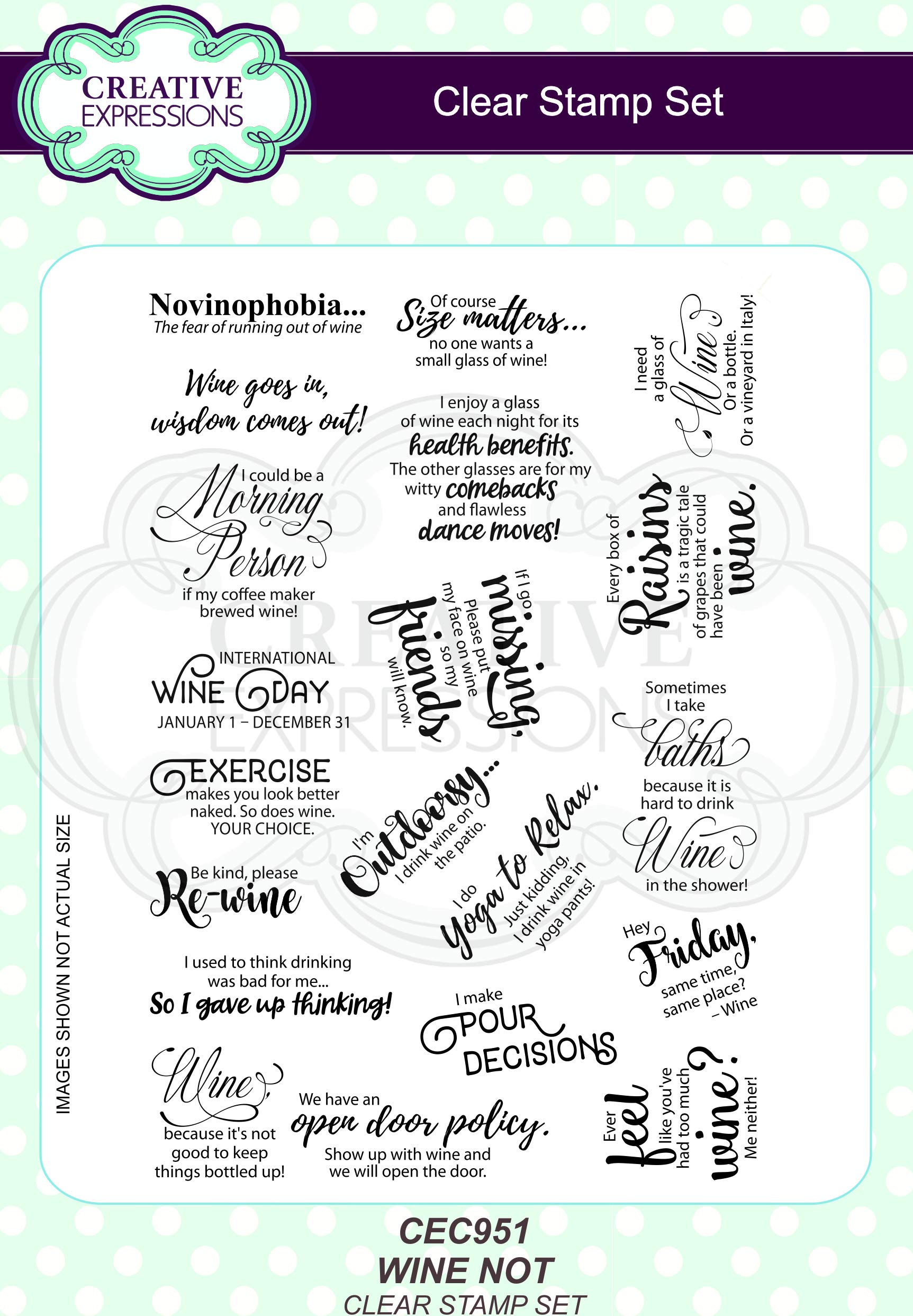 A5 Clear Stamp Set - Wine Not, Transparent, CEC951