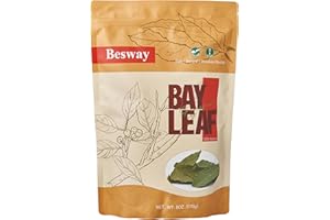 Besway Bay Leaves Whole 6oz(170g), Dried Bay Leaf Freshly Packed for Cooking Soups, Stews and Vegetables, Product of China