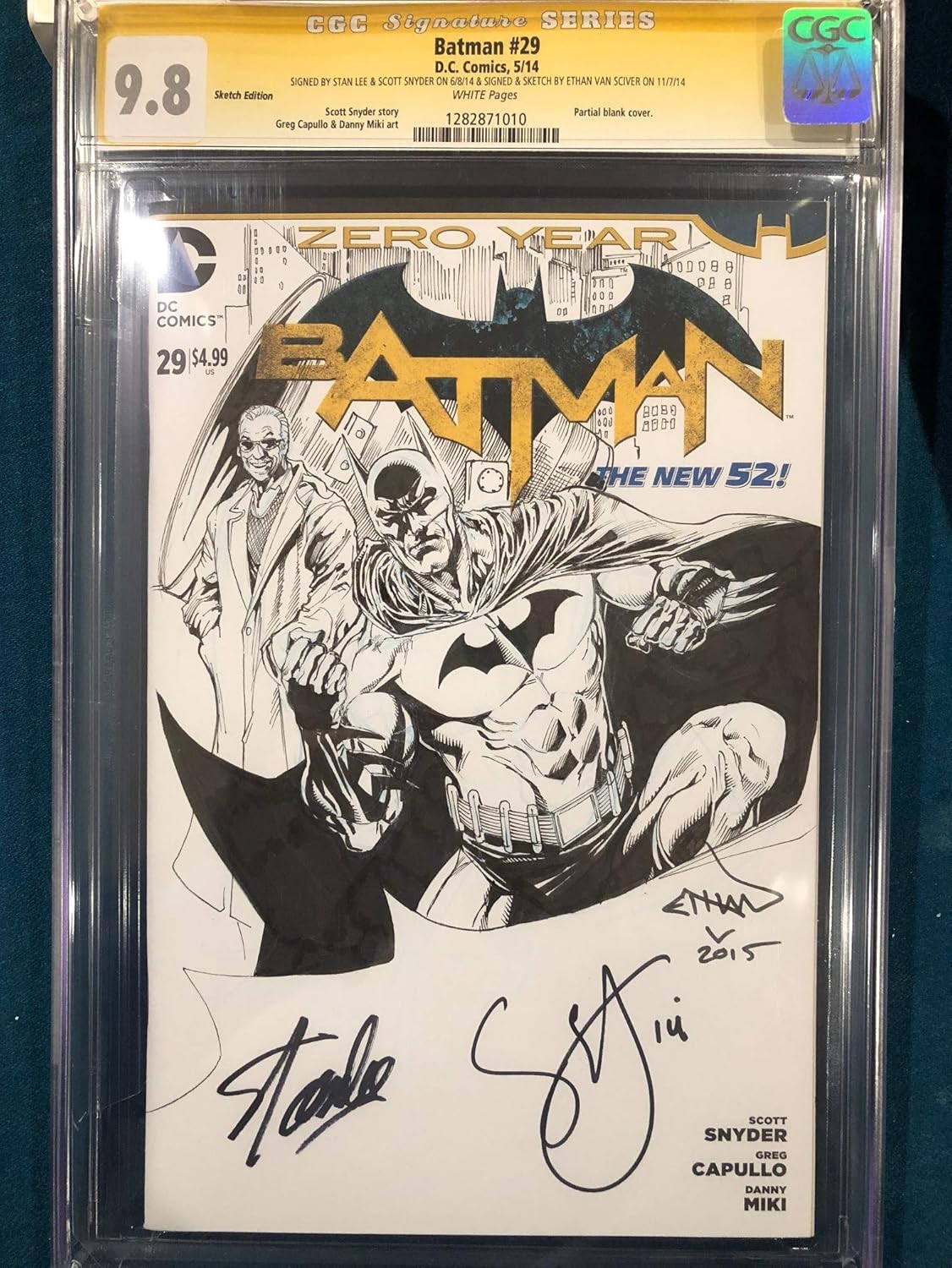 Stan Lee Signed Original Cgc 98 Ethan Van Sciver Sketch