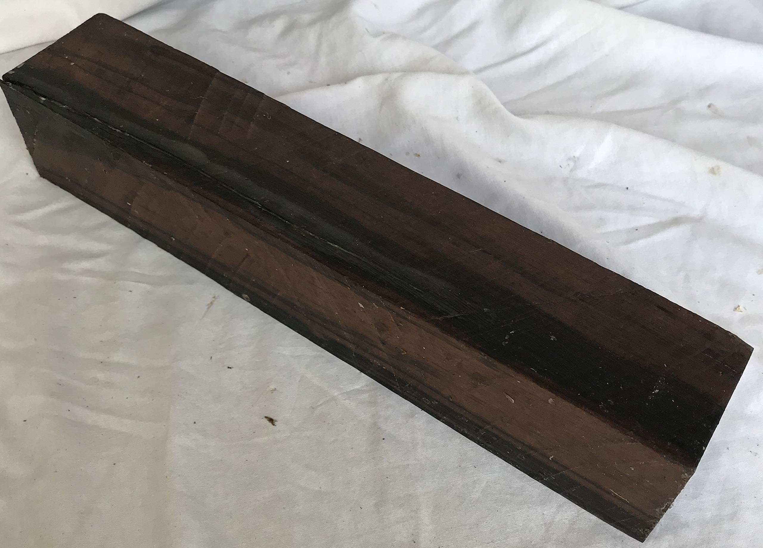 Macassar Ebony Hardwood 1.5x1.5x12 for Knife Handles Making Pool Cues Building Woodturning