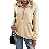 SHEWIN Womens Sweatshirt Lightweight Mock Neck Sweatshirts for Women Half Zip Pullover Fall Clothes for Women 2025