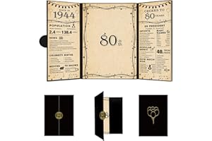 Roetyce 80th Birthday Decorations Women Men, Back in 1944 80th Birthday Guest Book, 80th Birthday Gifts for Women Men, 80 Years Old Birthday Party Supplies, Jumbo 80th Birthday Card Signature Board