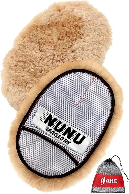 Amazon 洗車用 ムートングローブ 2個セット ぬぬふぁくとりー グランツ コラボ ムートンブラシ 手洗い洗車用モップ Nunufactory ムートングローブ メッシュ袋 洗車用スポンジ クロス ブラシ 車 バイク