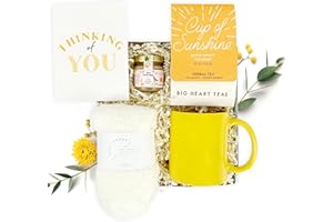 PALISADES CANYON Uplifting Get Well Soon Gift for Women | Sympathy Basket | Organic Tea Gift Set | Feel Better Gift ("Thinking of You" Gift Card)