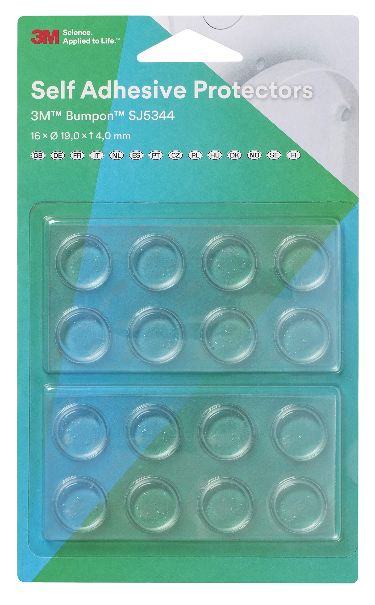 Elastic Buffers Bumpon (TM) Ø 19.0 mm, 4 mm, Clear