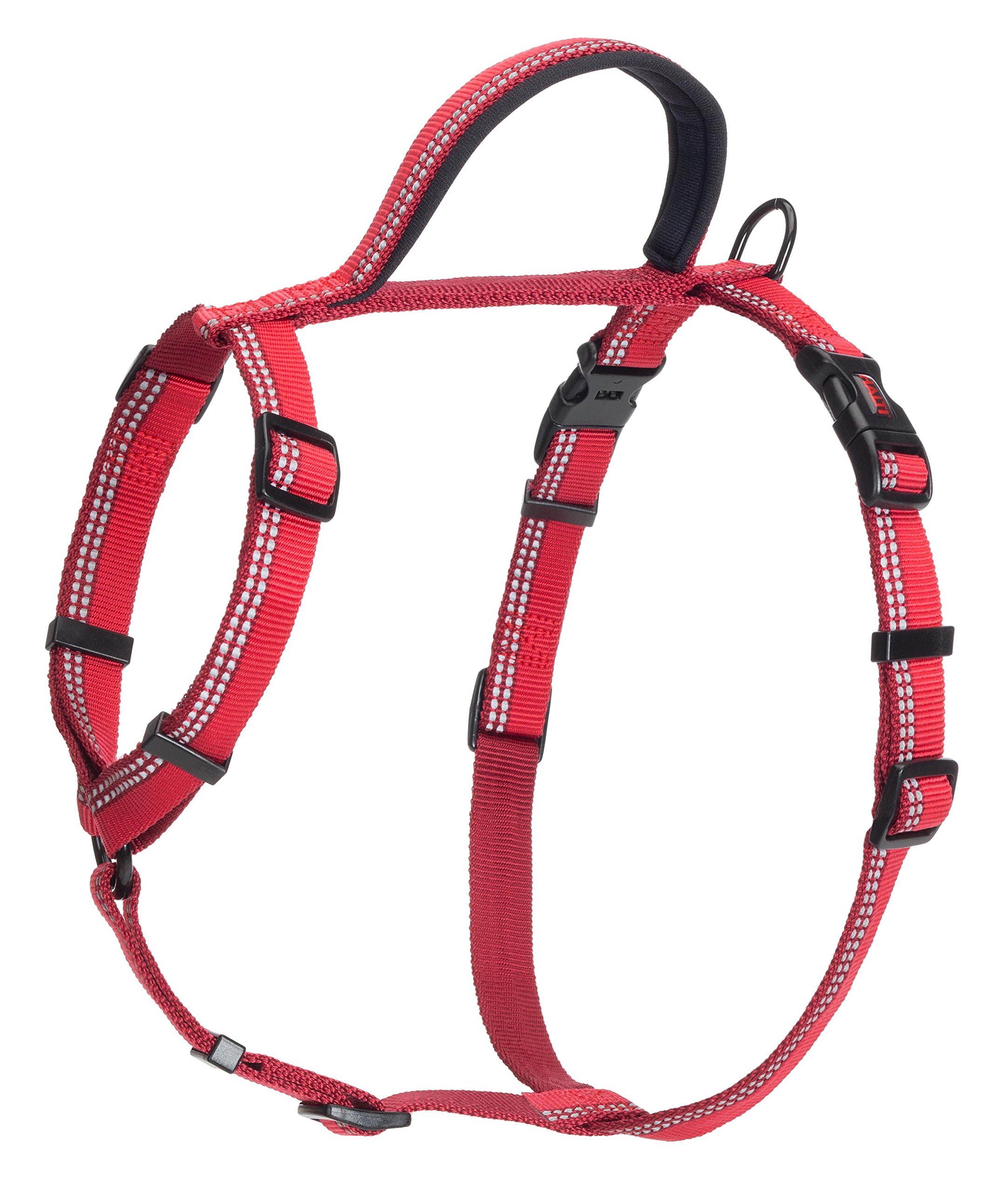 HALTI Walking Harness, Size Medium, Red, Best Lightweight Dog Harness with Handle, Reflective & Adjustable, Ideal for Puppy Walks, For Small, Medium & Large Dogs