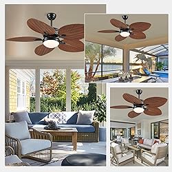 Wiviniya Tropical Ceiling Fans with Lights, 52 Inch
