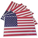 Toogod 4 Pack Reflective American Flag Sticker - 6 x 4 Inches - USA Patriotic Stickers American Flag Decal Waterproof for Car Bumper Trucks Motorcycle Helmet Laptop Window Decals(Updated)