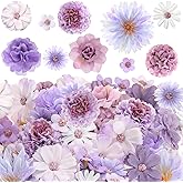 Cindeer 100 Pcs Fake Flower Heads for Crafts Mini Flower Heads Faux Rose Artificial Daisy Blossom Decorative Flowers for Home Bride Bridesmaid Wedding Centerpieces, 2-7 cm(Purple)