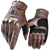 INBIKE Motorcycle Gloves for Men Premium Genuine Perforated Leather Breathable Motorbike Riding Gloves Touchscreen with Hard Knuckle