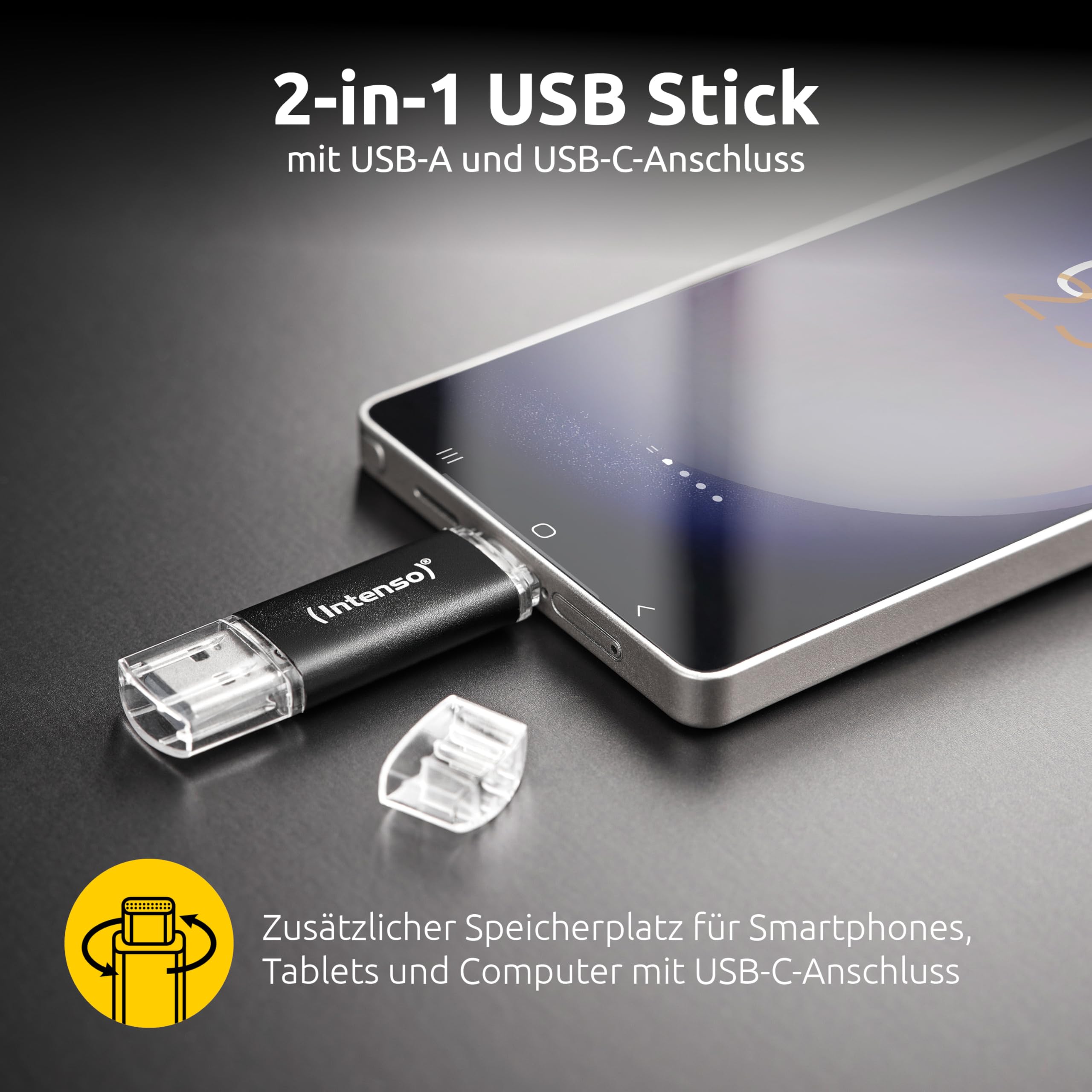 Intenso Twist Line 256 GB, Dual USB-Stick 3.2 Gen 1x1, USB-C und USB-A, 70MB/s, Anthrazit 5