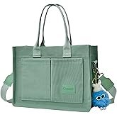 Canvas Tote Bag for Women With Pockets, Laptop Work Crossbody Purses Everything Shoulder Tote Bag Everyday Satchel Handbags