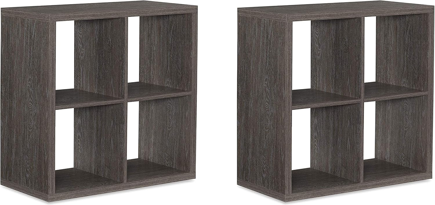 Linon Home Decor Linon Dawes 4 Cabinet Grey Cubby Storage (Pack of 2)