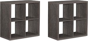 Linon Home Decor Linon Dawes 4 Cabinet Grey Cubby Storage (Pack of 2)