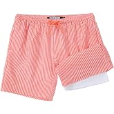 CoozySphere Mens Swim Trunks with Compression Liner 5 Inch Inseam Swimming Trunks Shorts for Men