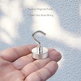 Neosmuk Magnetic Hooks 20kg Heavy Duty 10 Pack Silvery White view 3