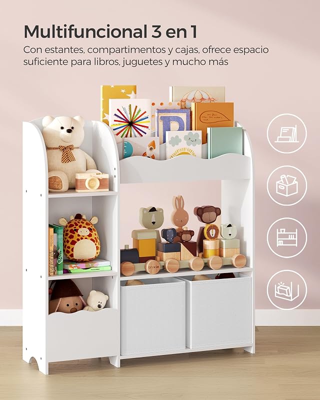 Prateleira Infantil, Organizador de Brinquedos, 2 Caixas