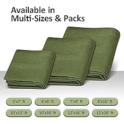 Premium Canvas Tarp 1 Pack, 6 x 8 ft, 14oz. Heavy