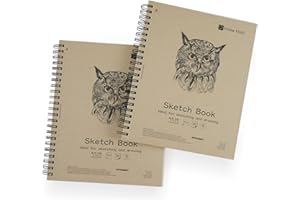 Prime Vinyl Lot de 2 carnets de croquis à spirales de 22,9 x 30,5 cm, 100 feuilles chacun, 30,8 kg/100 g/m² - Carnet de croqu