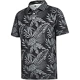 ELETOP Men's Golf Polo Shirts Short Sleeve Moisture Wicking Hawaiian Tropical Polos Performance Golf Shirts for Men Dry Fit