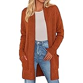 PRETTYGARDEN Long Cardigan Sweaters for Women Winter Clothing 2026 Fall Knitted Open Front Cozy Sweater with Pockets