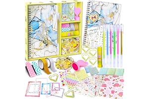 PATIFEED DIY Journal Kit for Girls, Scrapbook & Diary Supplies Set, Girls Diary Christmas Birthday Gifts for 8 9 10 11 12 13 14 Year