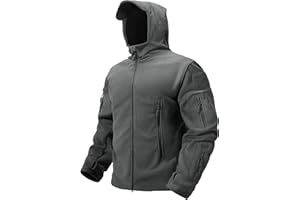 TACVASEN Mens Fleece Jacket Full Zip Tactical Hoodies Winter Coats Windproof Hoodies Warm Hunting
