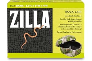 Zilla 100111350 Rock Lair, Small Naturalistic Hideaway, 5" X 5.5" X 4"