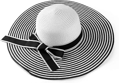 black and white striped hat