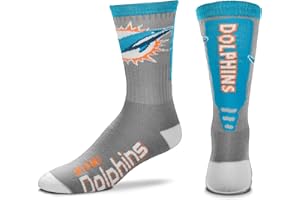 FBF - NFL Adult Team Logo Cool Grey Jump Key Crew Dress Socks Footwear For Men And Women Game Day Apparel - Size Large 10-13