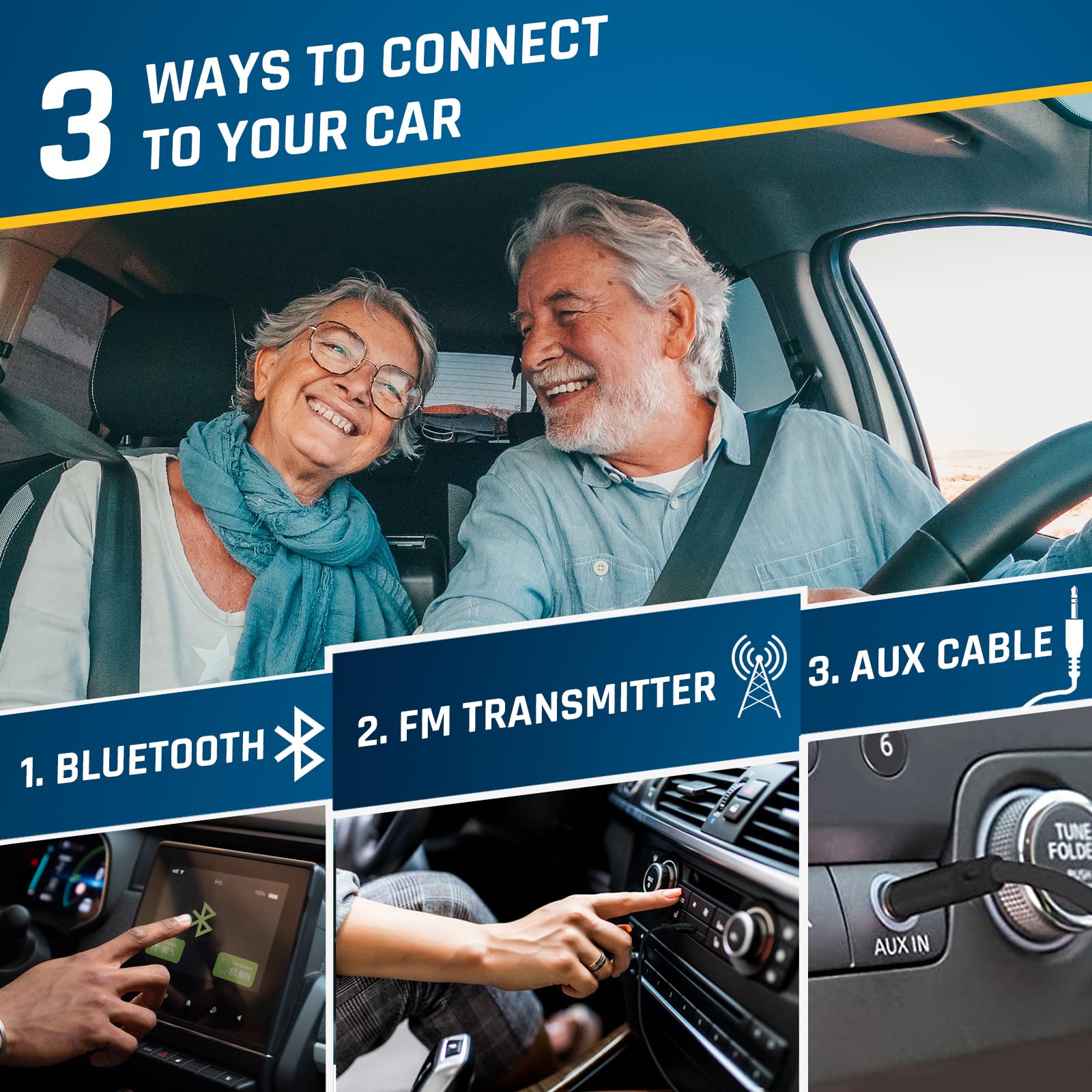 KLIM Discover with Headphones - Portable CD Player Walkman with Long-Lasting Battery - New - Radio FM - Compatible MP3 CD Player Portable - SD Card, FM Transmitter, Bluetooth - Ideal for Cars