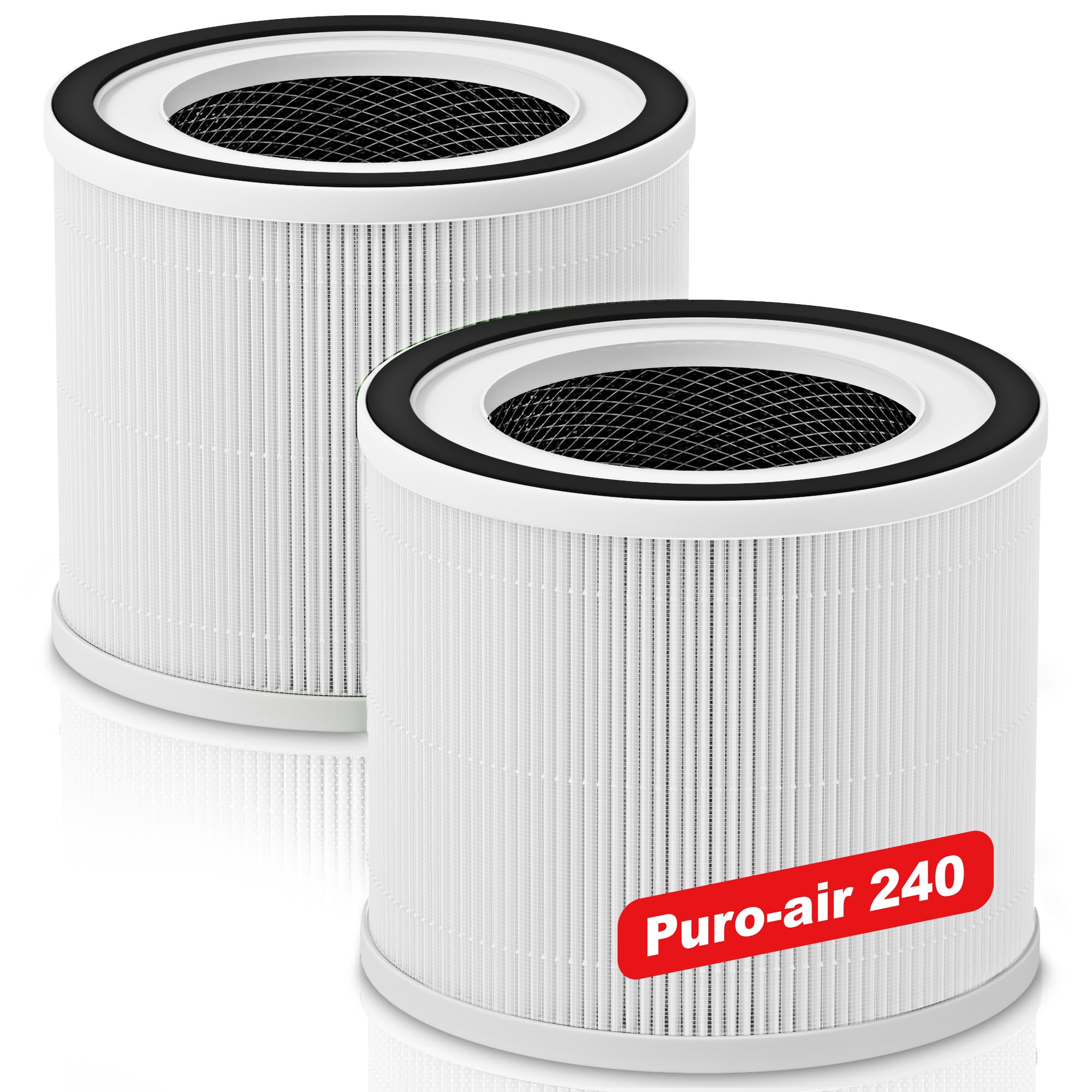 Photo 1 of (2 Pack) 240 Replacement Filter Compatible with Puro 240 Air Purifier, 3-in-1 True HEPA 14 Filter Replacement Fit for 240 Air Purifier (White)