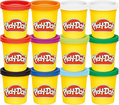 Play-Doh Jewel Colors Bulk 12-Pack of 4-Ounce Cans, Holiday Stocking Stuffers, Prizes & Party Favors, Kids Arts & Crafts, Preschool Toys, Ages 2+ (Amazon Exclusive), 1 Kg
