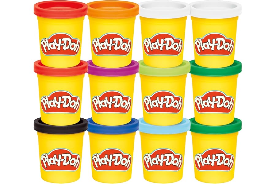Play-Doh Jewel Colors Bulk 12-Pack of 4-Ounce Cans, Holiday Stocking Stuffers, Prizes & Party Favors, Kids Arts & Crafts, Pre