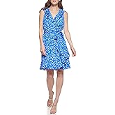 DKNY Women's Ruffle Faux Wrap Dress