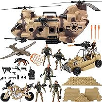 Porte-Avions Jouet Avec Soldats, Hélicoptères Et Chars - Maquette Navire Militaire Enfant