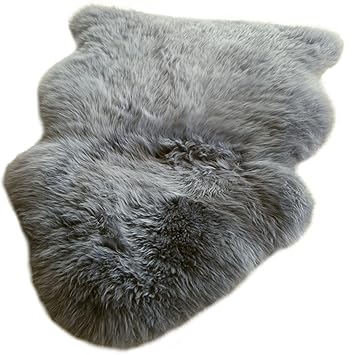 Premium New Zealand Lammfell grau Spitzenqualität ca. 105-110 cm waschbar geruchsneutral
