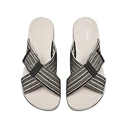 Clarks Women's Arla Wave Slide Sandal, Black