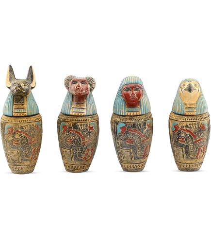 Amazon.com: Canopic Jars Sons of Horus Sculpture Set Four Egyptian