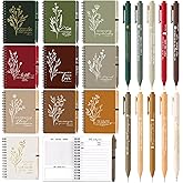 Resurhang 20 Pcs Christian Gift Prayer Spiral Journal with Ballpoint Pen Religious Gift for Church Pastor Clergy Appreciation Sunday School Teacher Team Employee Notebook (Retro Color)