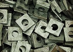 (50) Galvanized Malleable 5/8 Square Bevel Washers