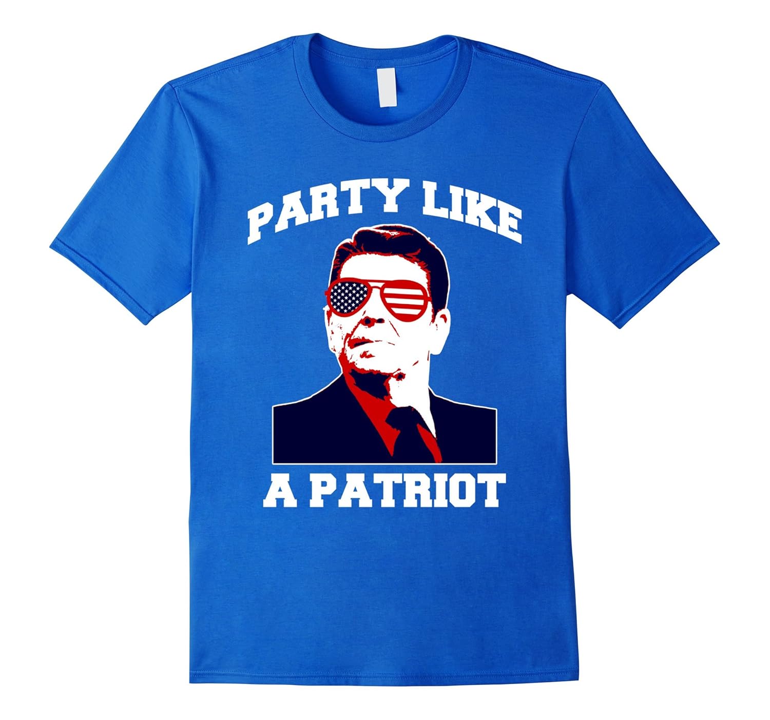 Party Like A Patriot Ronald Reagan Sunglasses T-Shirt-anz